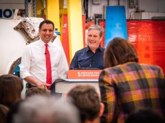 Keir Starmer and Anas Sarwar at the launch of Labour's green energy mission.